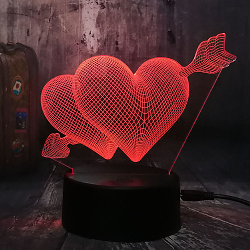 Romantic Love 3D Arrow Through the Heart LED Night Light Desk Lamp Wedding Bedroom Decoration Lovers and Couple and love Best Gift
Romantic Love 3D Arrow Through the Heart LED Night Light Desk Lamp Wedding Bedroom Decoration Lovers and Couple and love Best Gift