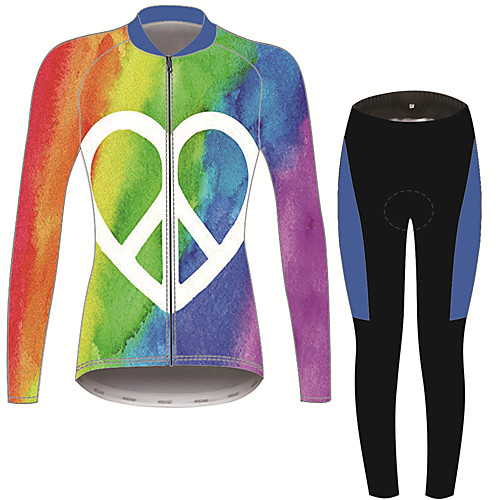 21Grams Peace & Love Women's Long Sleeve Cycling Jersey with Tights - Black / Blue Bike Clothing Suit Thermal Warm Anatomic Design Ultraviolet Resistant Sports Winter Fleece Terylene Polyester Taffeta
21Grams Peace & Love Women's Long Sleeve Cycling Jersey with Tights - Black / Blue Bike Clothing Suit Thermal Warm Anatomic Design Ultraviolet Resistant Sports Winter Fleece Terylene Polyester Taffeta