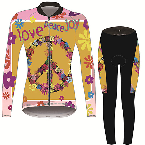 21Grams Peace Sign Women's Long Sleeve Cycling Jersey with Tights - Black / Orange Bike Clothing Suit Thermal Warm Anatomic Design Ultraviolet Resistant Sports Winter Fleece Terylene Polyester Taffeta
21Grams Peace Sign Women's Long Sleeve Cycling Jersey with Tights - Black / Orange Bike Clothing Suit Thermal Warm Anatomic Design Ultraviolet Resistant Sports Winter Fleece Terylene Polyester Taffeta