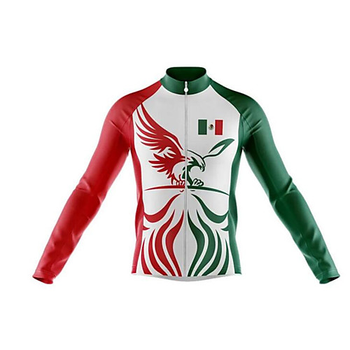 21Grams Mexico National Flag Men's Long Sleeve Cycling Jersey - Green Bike Jersey Top Thermal Warm UV Resistant Anatomic Design Sports Winter Summer Fleece 100% Polyester Mountain Bike MTB Road Bike
21Grams Mexico National Flag Men's Long Sleeve Cycling Jersey - Green Bike Jersey Top Thermal Warm UV Resistant Anatomic Design Sports Winter Summer Fleece 100% Polyester Mountain Bike MTB Road Bike