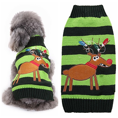 Dog Sweater Puppy Clothes Stripes Christmas Reindeer Halloween Christmas Winter Dog Clothes Puppy Clothes Dog Outfits Green Costume for Girl and Boy Dog Acrylic Fibers XXS XS S M L XL
Dog Sweater Puppy Clothes Stripes Christmas Reindeer Halloween Christmas Winter Dog Clothes Puppy Clothes Dog Outfits Green Costume for Girl and Boy Dog Acrylic Fibers XXS XS S M L XL