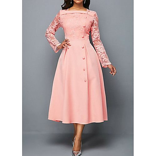 A-Line Elegant Holiday Cocktail Party Dress Square Neck Long Sleeve Ankle Length Polyester with Buttons Appliques 2021
A-Line Elegant Holiday Cocktail Party Dress Square Neck Long Sleeve Ankle Length Polyester with Buttons Appliques 2021