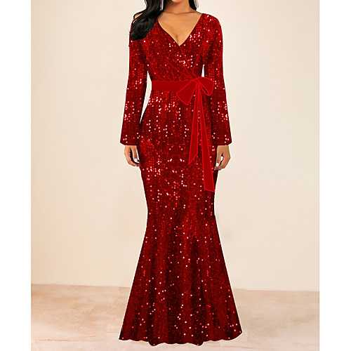 Women's Maxi Sheath Dress - Long Sleeve Solid Colored V Neck Slim Wine M L XL XXL XXXL
Women's Maxi Sheath Dress - Long Sleeve Solid Colored V Neck Slim Wine M L XL XXL XXXL