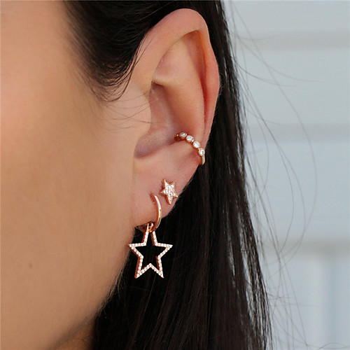 Women's Crystal Drop Earrings Ear Cuff Earrings Set Hollow Out Star Vintage Bohemian Punk Korean Fashion Gold Plated Earrings Jewelry Gold For Party Gift Carnival Holiday Festival 4pcs
Women's Crystal Drop Earrings Ear Cuff Earrings Set Hollow Out Star Vintage Bohemian Punk Korean Fashion Gold Plated Earrings Jewelry Gold For Party Gift Carnival Holiday Festival 4pcs