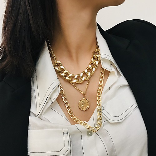 Women's Layered Necklace Double Layered Trendy Chrome Gold 407 cm Necklace Jewelry 1pc For Daily
Women's Layered Necklace Double Layered Trendy Chrome Gold 407 cm Necklace Jewelry 1pc For Daily