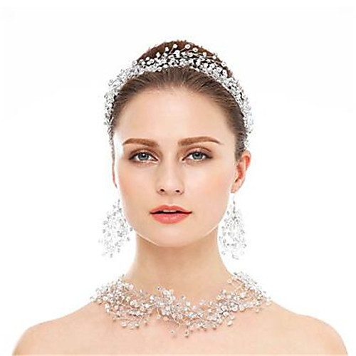 Women's Head Jewelry Hoop Earrings Necklace Geometrical Blessed European Rhinestone Earrings Jewelry Silver For Wedding 1 set / Hair Jewelry
Women's Head Jewelry Hoop Earrings Necklace Geometrical Blessed European Rhinestone Earrings Jewelry Silver For Wedding 1 set / Hair Jewelry