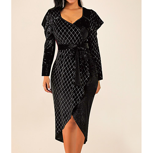 Women's Shift Dress - Long Sleeve Plaid V Neck Sexy Cocktail Party Black M L XL XXL XXXL / Velvet
Women's Shift Dress - Long Sleeve Plaid V Neck Sexy Cocktail Party Black M L XL XXL XXXL / Velvet