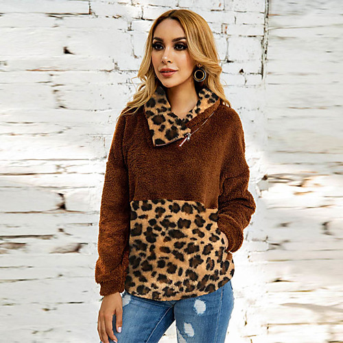 Women's Sweatshirt Leopard Peter Pan Collar Daily Basic Casual Hoodies Sweatshirts Slim Wine Gray Camel
Women's Sweatshirt Leopard Peter Pan Collar Daily Basic Casual Hoodies Sweatshirts Slim Wine Gray Camel