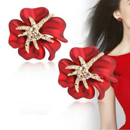 Women's Stud Earrings 3D Flower Classic Fashion Imitation Diamond Earrings Jewelry Black / Red / Dark Blue For Daily 1 Pair
Women's Stud Earrings 3D Flower Classic Fashion Imitation Diamond Earrings Jewelry Black / Red / Dark Blue For Daily 1 Pair