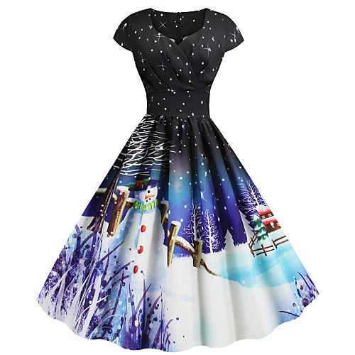 Women's Sheath Dress Knee Length Dress Blue Purple Black Red Short Sleeve Snowman Snowflake Print Sweetheart Neckline Basic Hot Christmas Party Belt Not Included S M L XL XXL 3XL
Women's Sheath Dress Knee Length Dress Blue Purple Black Red Short Sleeve Snowman Snowflake Print Sweetheart Neckline Basic Hot Christmas Party Belt Not Included S M L XL XXL 3XL