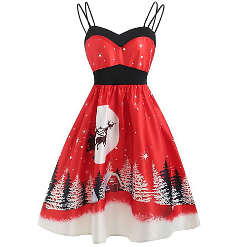 Women's Strap Dress Knee Length Dress Red Navy Blue Sleeveless Geometric Basic Christmas Party S M L XL XXL
Women's Strap Dress Knee Length Dress Red Navy Blue Sleeveless Geometric Basic Christmas Party S M L XL XXL