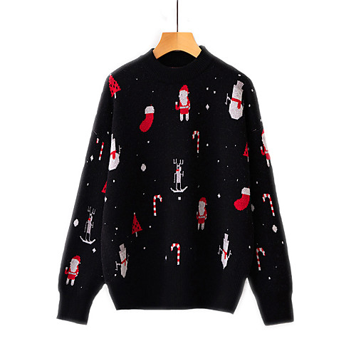 Women's Animal Pullover Long Sleeve Loose Sweater Cardigans Round Neck Fall Winter Black Red / Christmas
Women's Animal Pullover Long Sleeve Loose Sweater Cardigans Round Neck Fall Winter Black Red / Christmas