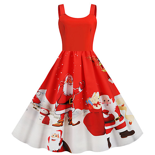 Women's Swing Dress Black Red Sleeveless Santa Claus Snowflake Print Strap Basic Vintage Christmas Party S M L XL XXL
Women's Swing Dress Black Red Sleeveless Santa Claus Snowflake Print Strap Basic Vintage Christmas Party S M L XL XXL