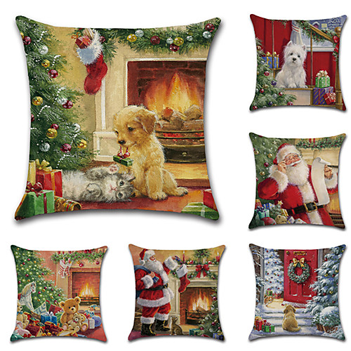 Christmas Cushion Cover 6PCS Faux Linen Pillow Cover Holiday Cartoon Traditional Christmas Throw Pillow Cases
Christmas Cushion Cover 6PCS Faux Linen Pillow Cover Holiday Cartoon Traditional Christmas Throw Pillow Cases