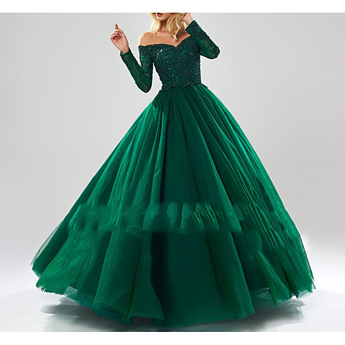 Ball Gown Sparkle Quinceanera Prom Dress Off Shoulder Long Sleeve Floor Length Tulle with Beading Sequin 2021
Ball Gown Sparkle Quinceanera Prom Dress Off Shoulder Long Sleeve Floor Length Tulle with Beading Sequin 2021