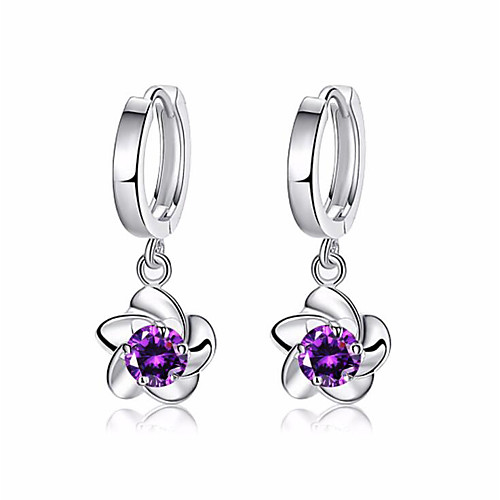 Women's Cubic Zirconia Earrings Geometrical Flower Stylish Silver Earrings Jewelry Purple / White For Daily Festival 1 Pair
Women's Cubic Zirconia Earrings Geometrical Flower Stylish Silver Earrings Jewelry Purple / White For Daily Festival 1 Pair