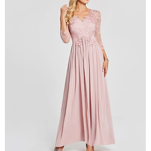 A-Line Elegant Formal Evening Dress Scoop Neck 3/4 Length Sleeve Ankle Length Chiffon with Pleats Appliques 2021
A-Line Elegant Formal Evening Dress Scoop Neck 3/4 Length Sleeve Ankle Length Chiffon with Pleats Appliques 2021