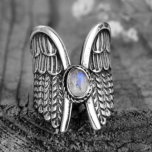 Band Ring Moonstone Vintage Style Silver Copper Silver Plated Wings Precious Fashion Vintage 1pc 9 10 / Women's / Men's / Statement Ring
Band Ring Moonstone Vintage Style Silver Copper Silver Plated Wings Precious Fashion Vintage 1pc 9 10 / Women's / Men's / Statement Ring