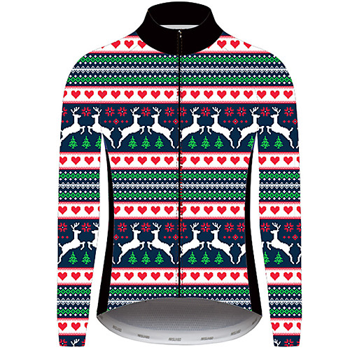 21Grams Christmas Men's Long Sleeve Cycling Jersey - Red and White Bike Jersey Padded Shorts / Chamois Top UV Resistant Quick Dry Breathable Sports Winter Fleece 100% Polyester Mountain Bike MTB Road
21Grams Christmas Men's Long Sleeve Cycling Jersey - Red and White Bike Jersey Padded Shorts / Chamois Top UV Resistant Quick Dry Breathable Sports Winter Fleece 100% Polyester Mountain Bike MTB Road