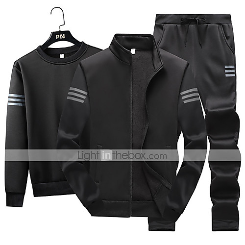 Men's 3-Piece Full Zip Tracksuit Sweatsuit Jogging Suit Casual Athleisure Winter Long Sleeve Thermal Warm Windproof Soft Fitness Gym Workout Running Walking Jogging Sportswear Stripes Plus Size
Men's 3-Piece Full Zip Tracksuit Sweatsuit Jogging Suit Casual Athleisure Winter Long Sleeve Thermal Warm Windproof Soft Fitness Gym Workout Running Walking Jogging Sportswear Stripes Plus Size