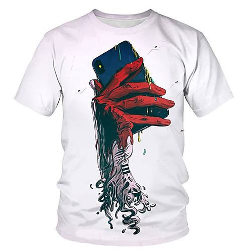 Men's T shirt Color Block Print Short Sleeve Daily Tops Punk & Gothic Exaggerated White
Men's T shirt Color Block Print Short Sleeve Daily Tops Punk & Gothic Exaggerated White