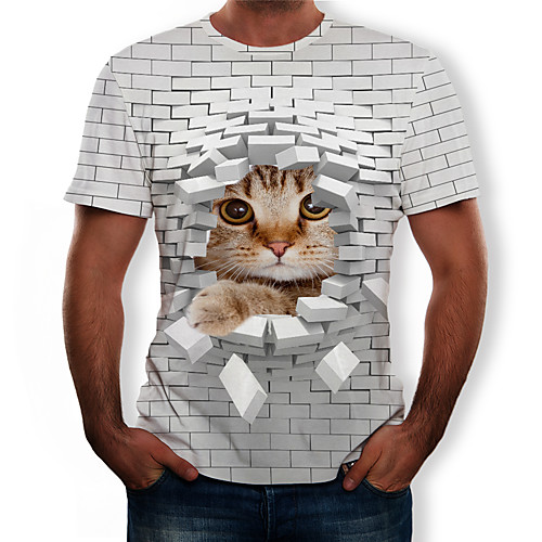 Men's T shirt Graphic Color Block 3D Plus Size Print Short Sleeve Daily Tops Streetwear Exaggerated White
Men's T shirt Graphic Color Block 3D Plus Size Print Short Sleeve Daily Tops Streetwear Exaggerated White