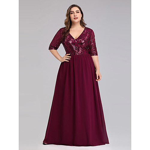 A-Line Plus Size Elegant Prom Formal Evening Dress Plunging Neck Half Sleeve Floor Length Chiffon Lace with 2021
A-Line Plus Size Elegant Prom Formal Evening Dress Plunging Neck Half Sleeve Floor Length Chiffon Lace with 2021