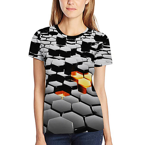 Women's T shirt Graphic Geometric 3D Plus Size Print Short Sleeve Daily Tops Basic Exaggerated Black
Women's T shirt Graphic Geometric 3D Plus Size Print Short Sleeve Daily Tops Basic Exaggerated Black