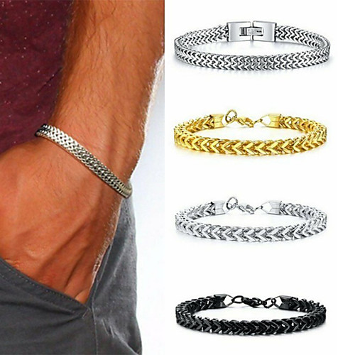 Men's Vintage Bracelet Bracelet Earrings / Bracelet Classic Lucky Fashion Vintage Classic Punk Trendy Titanium Steel Bracelet Jewelry Silver / Gold / Black For Gift Daily Holiday Club Festival
Men's Vintage Bracelet Bracelet Earrings / Bracelet Classic Lucky Fashion Vintage Classic Punk Trendy Titanium Steel Bracelet Jewelry Silver / Gold / Black For Gift Daily Holiday Club Festival