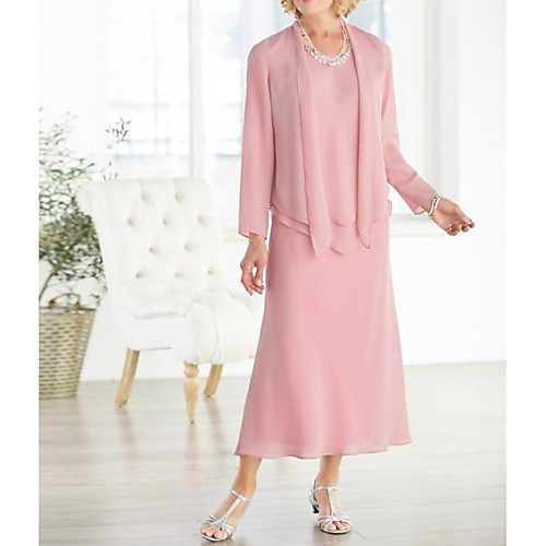 A-Line Mother of the Bride Dress Plus Size Elegant Jewel Neck Ankle Length Chiffon Long Sleeve with Pleats 2021
A-Line Mother of the Bride Dress Plus Size Elegant Jewel Neck Ankle Length Chiffon Long Sleeve with Pleats 2021