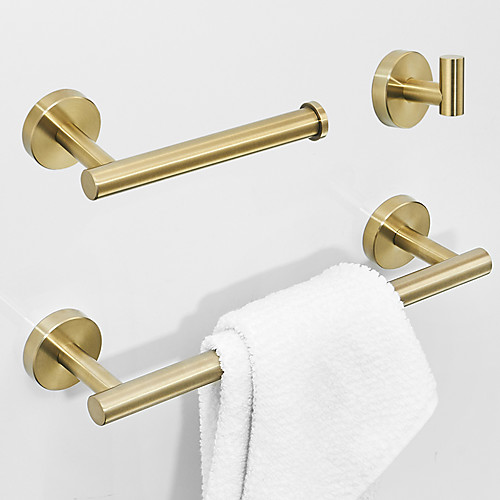 Bathroom Accessory Set Stainless Steel 3pcs Include Robe Hook Toilet Paper Holder and Single Towel Rack Wall Mounted Golden
Bathroom Accessory Set Stainless Steel 3pcs Include Robe Hook Toilet Paper Holder and Single Towel Rack Wall Mounted Golden