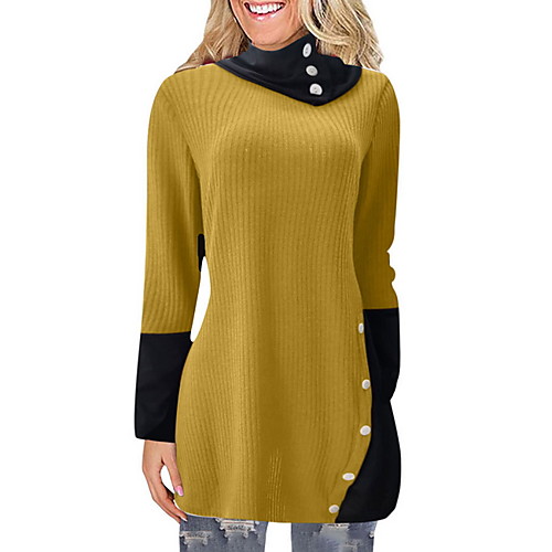Women's Color Block Long Sleeve Pullover Sweater Jumper, Turtleneck Wine / Purple / Yellow S / M / L
Women's Color Block Long Sleeve Pullover Sweater Jumper, Turtleneck Wine / Purple / Yellow S / M / L