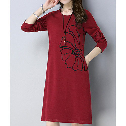 Women's A Line Dress Knee Length Dress Wine Green Long Sleeve Solid Colored Round Neck Basic M L XL XXL 3XL 4XL 5XL
Women's A Line Dress Knee Length Dress Wine Green Long Sleeve Solid Colored Round Neck Basic M L XL XXL 3XL 4XL 5XL