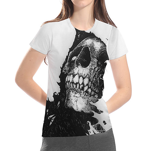 Women's T shirt Graphic 3D Skull Plus Size Print Short Sleeve Daily Tops Basic Exaggerated White
Women's T shirt Graphic 3D Skull Plus Size Print Short Sleeve Daily Tops Basic Exaggerated White