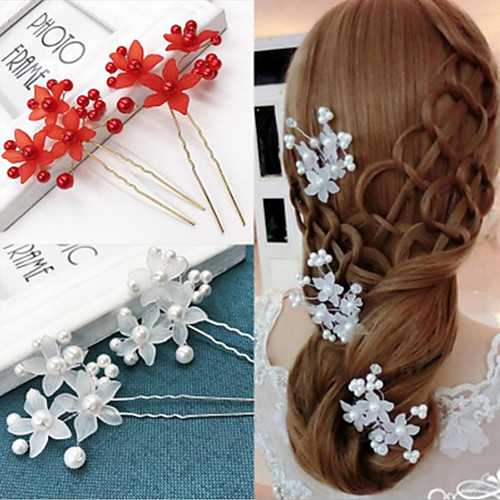 Pearl / Plastic Flowers with Pearls / Solid 4pcs Wedding / Special Occasion Headpiece
Pearl / Plastic Flowers with Pearls / Solid 4pcs Wedding / Special Occasion Headpiece