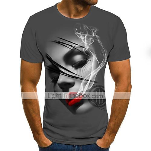 Men's T shirt Shirt 3D Plus Size Print Short Sleeve Daily Tops Basic Round Neck Gray
Men's T shirt Shirt 3D Plus Size Print Short Sleeve Daily Tops Basic Round Neck Gray