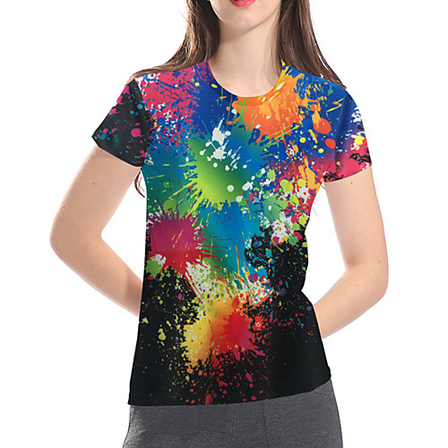 Women's T shirt Tie Dye 3D Rainbow Print Short Sleeve Daily Tops Basic Exaggerated Rainbow
Women's T shirt Tie Dye 3D Rainbow Print Short Sleeve Daily Tops Basic Exaggerated Rainbow