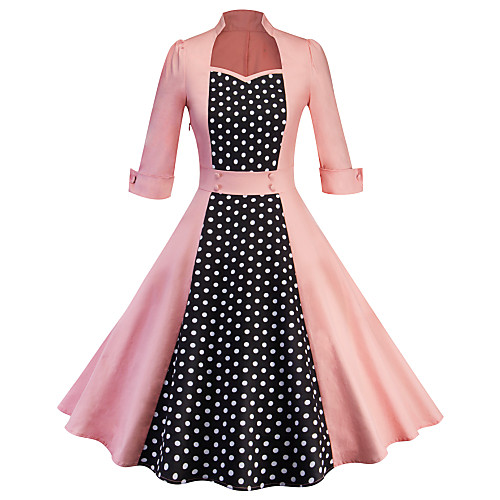 Audrey Hepburn Polka Dots Dresses Retro Vintage 1950s Dress Masquerade A-Line Dress Trench Coat Women's Cotton Costume Purple / Burgundy / Blue Vintage Cosplay Party Halloween
Audrey Hepburn Polka Dots Dresses Retro Vintage 1950s Dress Masquerade A-Line Dress Trench Coat Women's Cotton Costume Purple / Burgundy / Blue Vintage Cosplay Party Halloween
