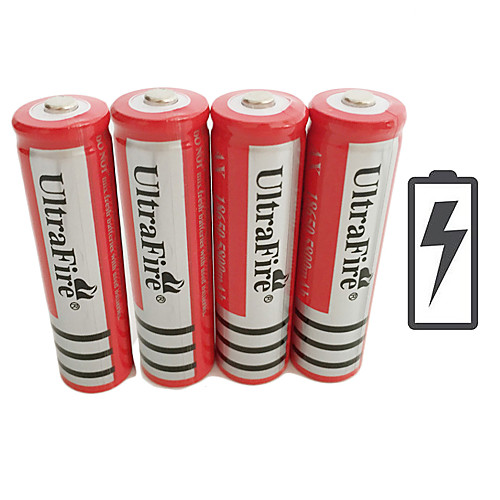 UltraFire BRC Li-ion 18650 Battery 4200 mAh 4pcs Rechargeable for LED Flashlight Bike Light Headlamps Hunting Climbing Camping / Hiking / Caving
UltraFire BRC Li-ion 18650 Battery 4200 mAh 4pcs Rechargeable for LED Flashlight Bike Light Headlamps Hunting Climbing Camping / Hiking / Caving