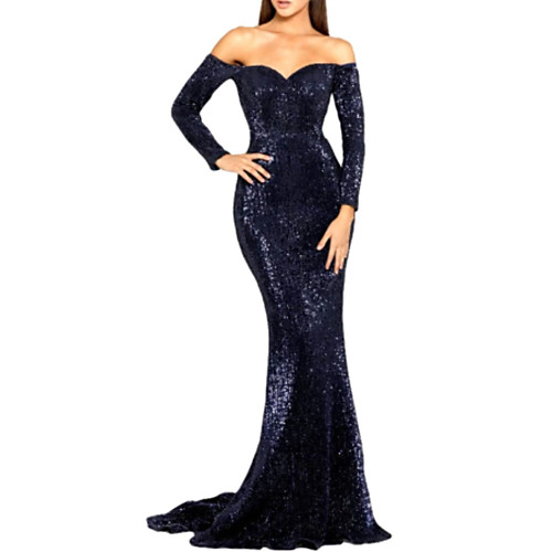 Mermaid / Trumpet Sparkle & Shine Formal Evening Dress Off Shoulder Long Sleeve Sweep / Brush Train Sequined with Sequin 2021
Mermaid / Trumpet Sparkle & Shine Formal Evening Dress Off Shoulder Long Sleeve Sweep / Brush Train Sequined with Sequin 2021