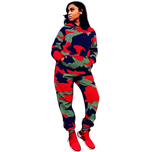 Women's 2 Piece Tracksuit Sweatsuit Streetwear Street Casual Long Sleeve Windproof Breathable Soft Fitness Running Jogging Sportswear Camo Hoodie Track pants Camouflage Activewear Micro-elastic
Women's 2 Piece Tracksuit Sweatsuit Streetwear Street Casual Long Sleeve Windproof Breathable Soft Fitness Running Jogging Sportswear Camo Hoodie Track pants Camouflage Activewear Micro-elastic