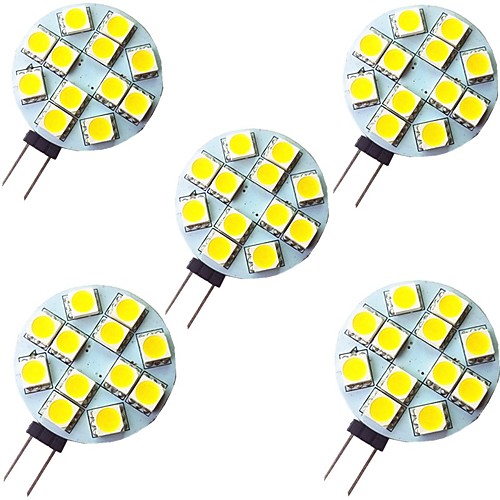 5pcs 2 W LED Bi-pin Lights 200 lm G4 12 LED Beads SMD 5050 Warm White White 12 V
5pcs 2 W LED Bi-pin Lights 200 lm G4 12 LED Beads SMD 5050 Warm White White 12 V
