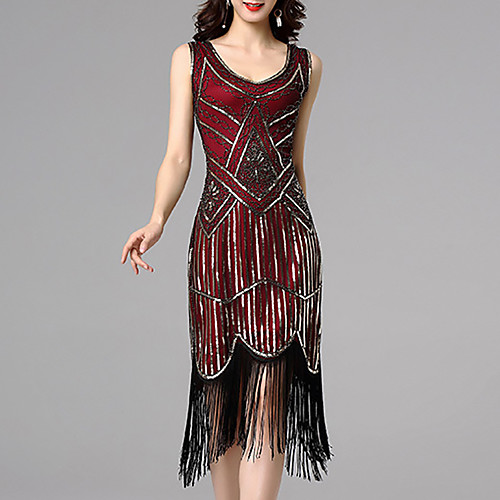 Women's A Line Dress Blushing Pink Black Red Beige Sleeveless Color Block Geometric Sequins Tassel Fringe Round Neck 1920s Elegant Vintage S M L XL XXL
Women's A Line Dress Blushing Pink Black Red Beige Sleeveless Color Block Geometric Sequins Tassel Fringe Round Neck 1920s Elegant Vintage S M L XL XXL
