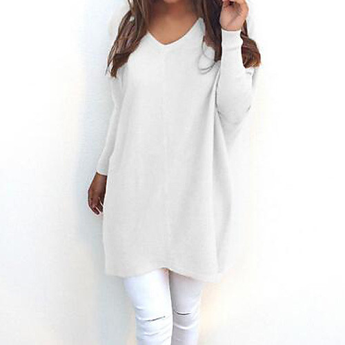 Women's Solid Colored Pullover Long Sleeve Loose Long Sweater Cardigans Round Neck Fall Winter White Black Yellow
Women's Solid Colored Pullover Long Sleeve Loose Long Sweater Cardigans Round Neck Fall Winter White Black Yellow