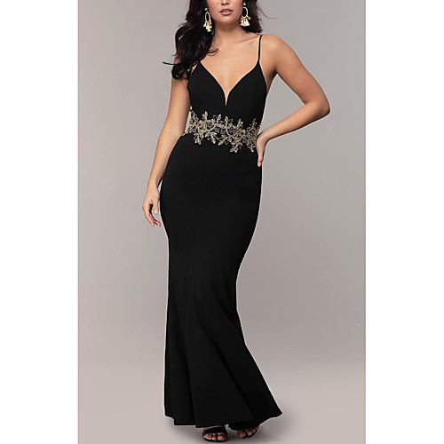 Sheath / Column Elegant Formal Evening Dress Spaghetti Strap Sleeveless Floor Length Spandex with Appliques 2021
Sheath / Column Elegant Formal Evening Dress Spaghetti Strap Sleeveless Floor Length Spandex with Appliques 2021