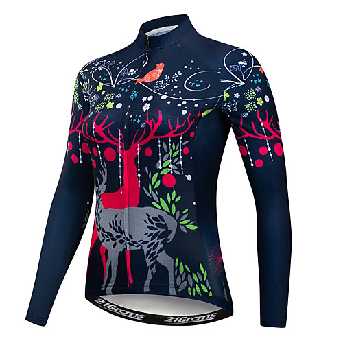 21Grams Floral Botanical Deer Women's Long Sleeve Cycling Jersey - Fuchsia Bike Jersey Top UV Resistant Quick Dry Moisture Wicking Sports Winter Elastane Terylene Polyester Mountain Bike MTB Road
21Grams Floral Botanical Deer Women's Long Sleeve Cycling Jersey - Fuchsia Bike Jersey Top UV Resistant Quick Dry Moisture Wicking Sports Winter Elastane Terylene Polyester Mountain Bike MTB Road
