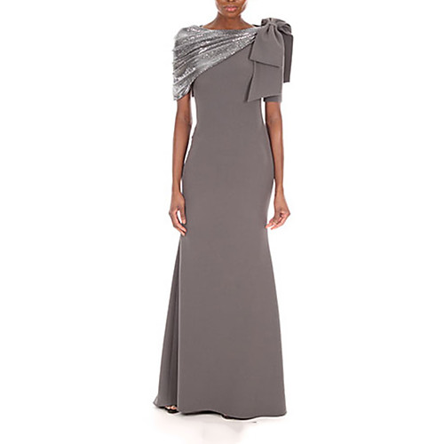 Sheath / Column Mother of the Bride Dress Elegant & Luxurious Jewel Neck Floor Length Satin Short Sleeve with Pleats 2021
Sheath / Column Mother of the Bride Dress Elegant & Luxurious Jewel Neck Floor Length Satin Short Sleeve with Pleats 2021