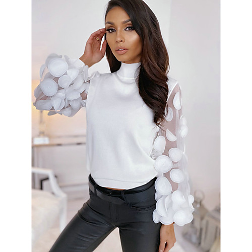 Women's Blouse Shirt Solid Colored Long Sleeve Mesh Round Neck Basic Tops Black
Women's Blouse Shirt Solid Colored Long Sleeve Mesh Round Neck Basic Tops Black