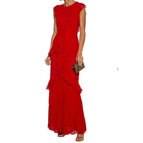 Sheath / Column Elegant Engagement Formal Evening Dress Jewel Neck Sleeveless Floor Length Chiffon with Pleats Cascading Ruffles 2021
Sheath / Column Elegant Engagement Formal Evening Dress Jewel Neck Sleeveless Floor Length Chiffon with Pleats Cascading Ruffles 2021
