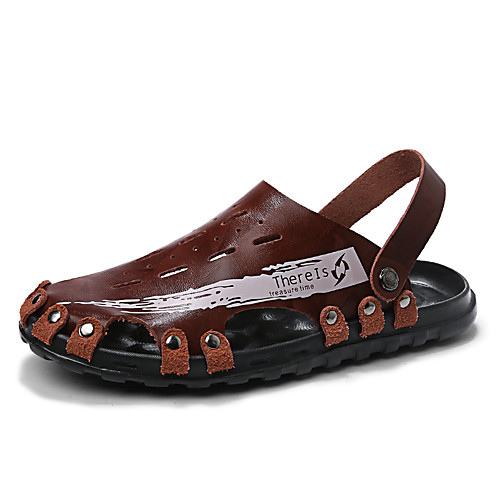 Men's Summer Casual Daily Sandals Walking Shoes Cowhide Breathable Light Brown / Dark Brown / Black
Men's Summer Casual Daily Sandals Walking Shoes Cowhide Breathable Light Brown / Dark Brown / Black